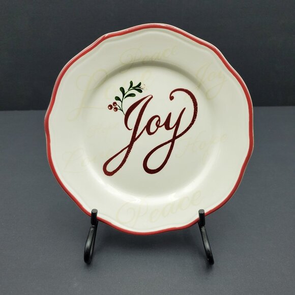 Better Homes and Gardens Heritage Collection Holiday Sentiments Dessert Plates - Picture 2 of 8